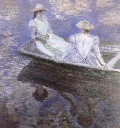 Young Girls in a boat Claude Monet